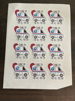 USPS mail truck Packaging Sticker Sheet