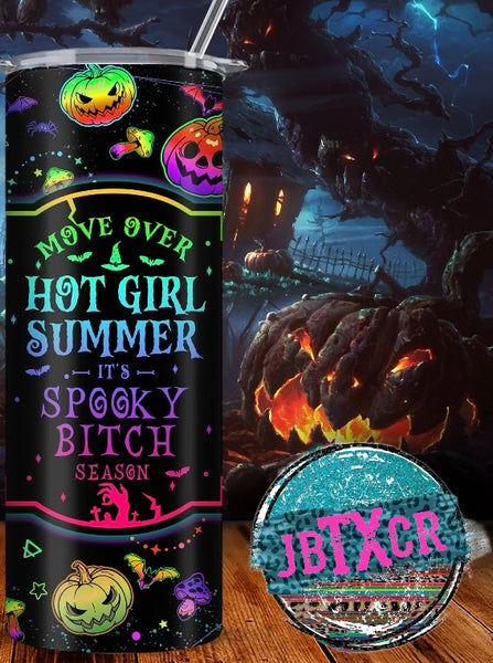 Neon Pumpkins Spooky Bitch 20 oz. Skinny Sublimated Tumbler