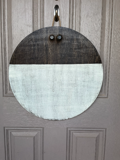 Custom Wooden Round Door Sign w/ 1 Magnetic Interchangeable Bow